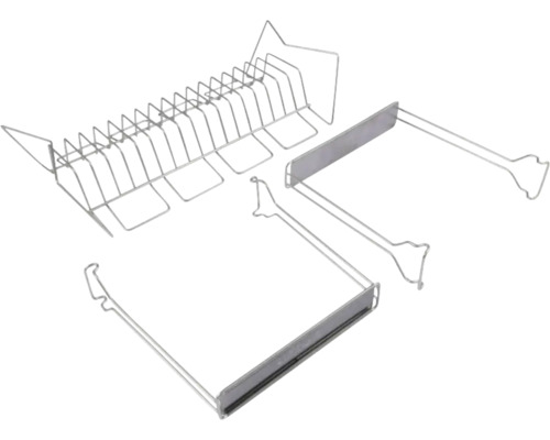 Geschirrständer aus Metalldraht mit Abtropfschalen