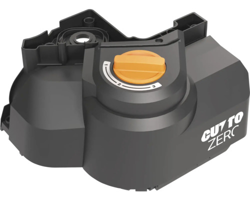 Oberteil eines Mähroboters mit Drehknopf zur Einstellung der Schnitthöhe