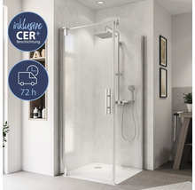 Moderne Duschkabine mit Kopfbrause, Handbrause und CER Plus Beschichtung