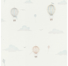 Tapete mit Heißluftballons, Wolken und Drachen