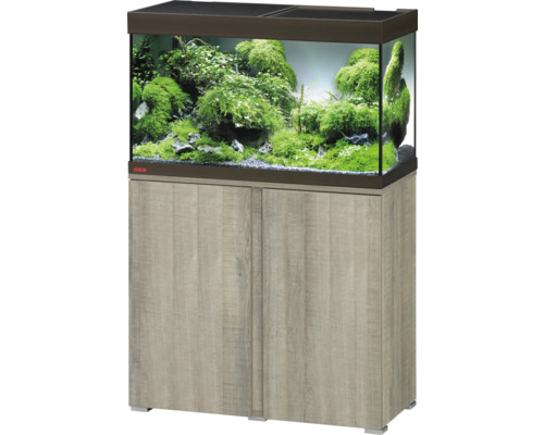 Aquariumkombination EHEIM Vivaline 126 mit LED-Beleuchtung, Heizer, Filter und Unterschrank eiche grau Aquarium mit Unterschrank und Bepflanzung
