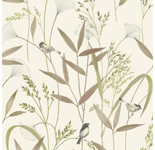 Tapete mit Pflanzen und Vögeln