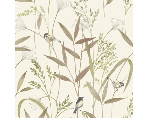 Tapete mit Pflanzen und Vögeln