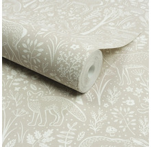 Tapetenrolle mit Tiermuster, inklusive Fuchs und Hirsch