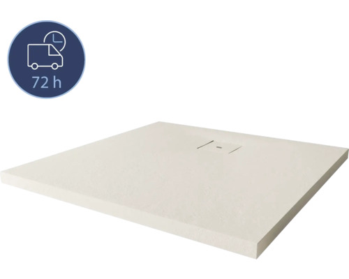 Duschwanne Mineralguss BREUER Modern Line Express Q72 Steinoptik sandstein 100 x 100 cm Quadratische Duschwanne mit Lieferzeitangabe 72 Stunden