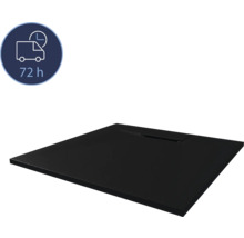 Schwarze Duschwanne mit Ablauf