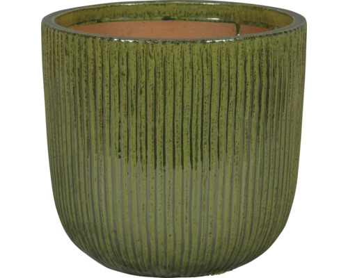 Blumentopf aus Keramik mit gerillter Oberfläche