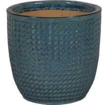Blauer Blumentopf mit texturierter Oberfläche für den Innen- und Außenbereich
