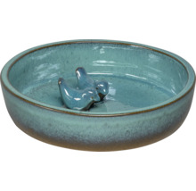 Keramik Vogeltränke mit zwei Vogel-Figuren