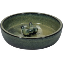 Vogeltränke aus Keramik mit Vogelmotiv