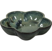 Keramik Vogeltränke in Blütenform mit Vogel Figuren