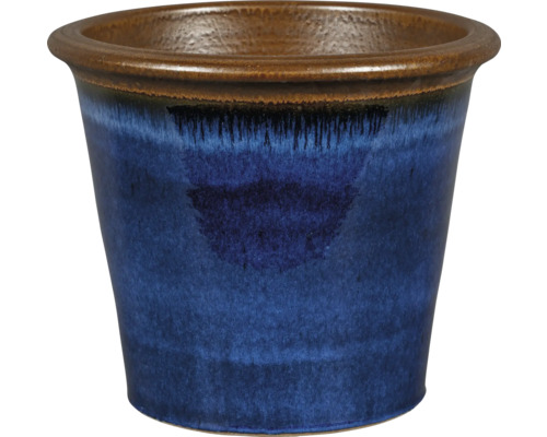 Blauer Keramikblumentopf