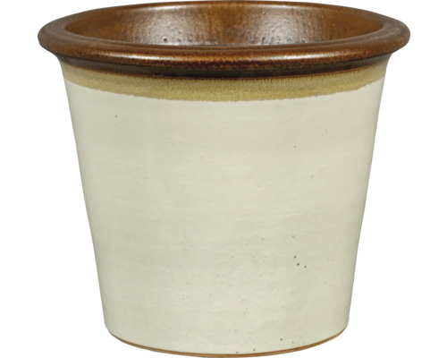 Pflanztopf FloraSelf Keramik glasiert Ø 55 cm H 46,5 cm creme Blumentopf aus Keramik