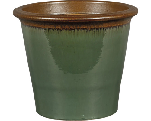 Pflanztopf FloraSelf Keramik glasiert Ø 55 cm H 46,5 cm grün Keramik Pflanztopf für den Innenbereich
