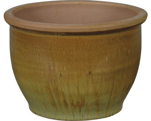 Pflanztopf Lafiora Roma Keramik glasiert Ø 30 cm H 22 cm gold Blumentopf aus Keramik
