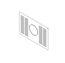 Rechteckige Abdeckung mit Lüftungsschlitzen und Aussparung