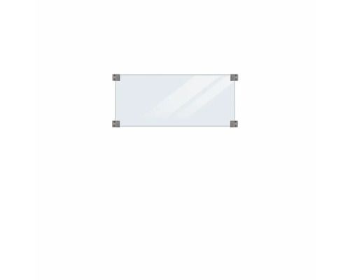 Magnetische Glas-Whiteboard Tafel mit silbernen Ecken