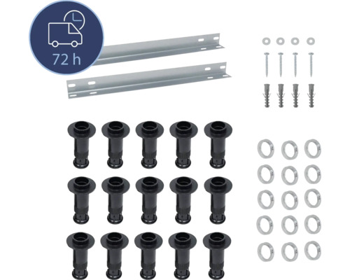 Wannenfüße mit Montageschiene BREUER Express Q72 zu Lite-Line 15 Füße1420000001099 Befestigungsset mit zwei Schienen, Schrauben, Dübeln und Abdeckkappen