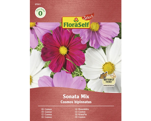 FloraSelf Cosmos bipinnatus Sonata Mix seed package