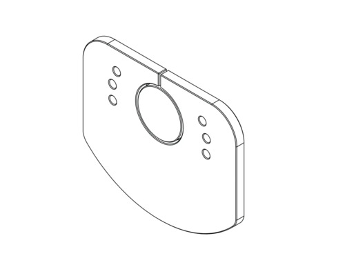 Illustration einer Gerätehalterung mit Bohrungen