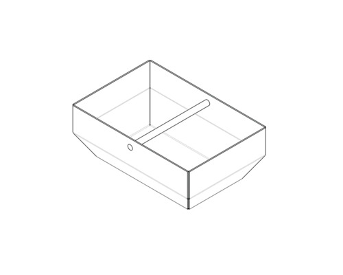 Rechteckiger Pflanzkasten mit Loch und Stange