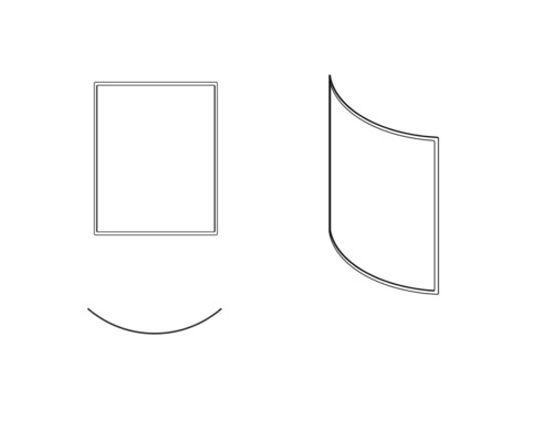 Zeichnung von Duschkabinen-Ersatzteilen