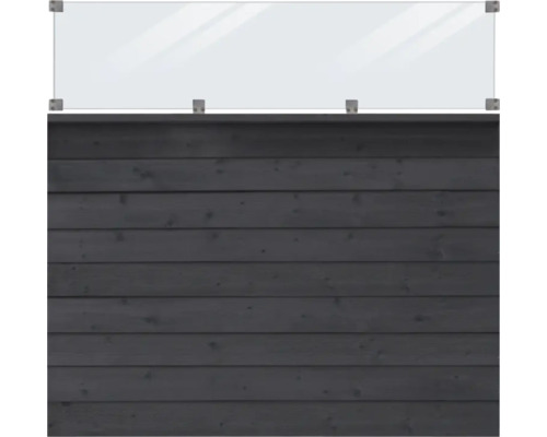 Holzwand mit einer Glasscheibe
