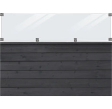 Glaszaun mit Holzunterbau für den Garten