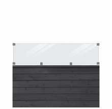 Holzzaun mit Glasschutzwand