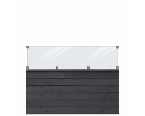 Holzzaun mit Glasschutzwand