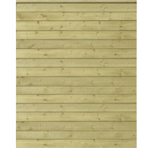 Holzfassade mit horizontalen Brettern