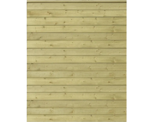 Holzfassade mit horizontalen Brettern