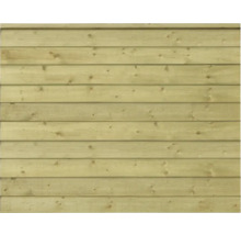 Holzfassade mit horizontalen Brettern