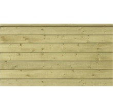 Holzfassade aus mehreren horizontalen Brettern