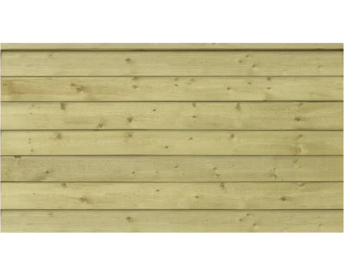 Holzfassade aus mehreren horizontalen Brettern