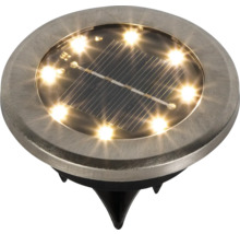 Bodeneinbaustrahler mit Solarpanel und Erdspieß