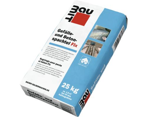 Baumit Gefälle- und Betonspachtel Fix 25 kg Baumit Gefälle und Betonspachtel Fix, 25 Kilogramm Sack für Reparatur und Ausgleich von Gefälleschichten im Innen- und Außenbereich