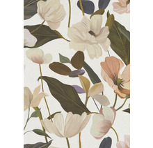 Blumentapete mit Blüten und Blättern