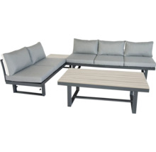 Gartenset mit L-förmigem Sofa und Tisch