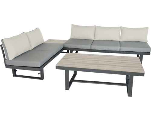 Gartenlounge-Set mit Sofa, Kissen und Tisch