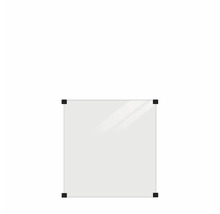 Quadratische Duschwand mit schwarzen Eckverbindungen