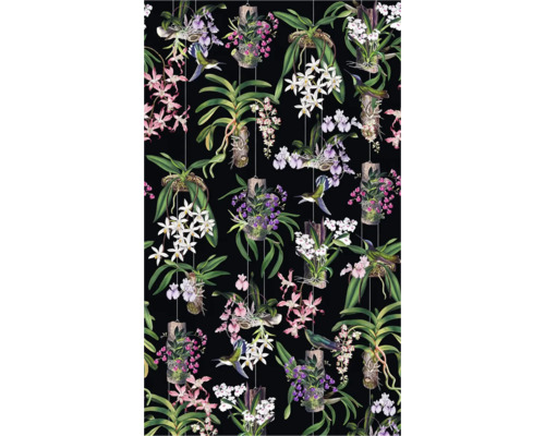 Tapete mit Orchideen und Kolibris