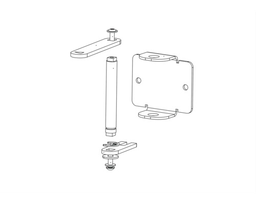 Explosionszeichnung eines Möbelbeschlags