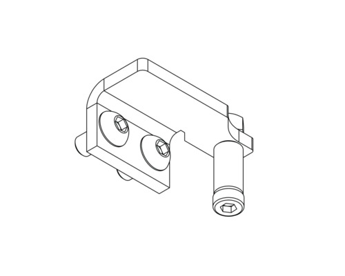 Zeichnung einer Halterung mit Schrauben