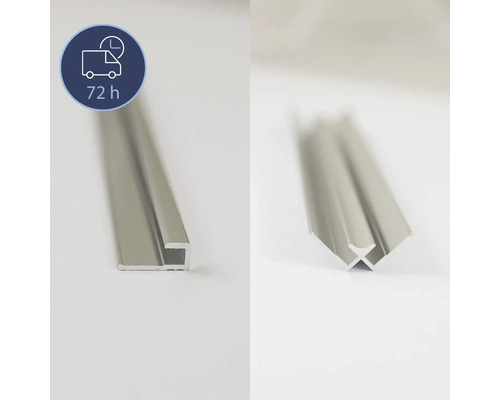 BREUER Profil-Set 1 Express Q72 für Rückwand silber Länge 255 cm 1 Eckprofil und 2 Endprofile 1446001000205 Aluminiumprofile im Detail