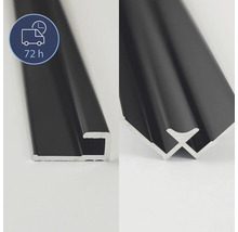 Zwei Ansichten eines schwarzen Aluminiumprofils