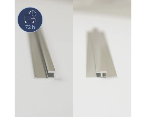 BREUER Profil-Set 2 Express Q72 für Rückwand silber Länge 210 cm 1 Verbindungsprofil und 2 Endprofile 1447001000157 Aluminiumprofil zur Wandmontage mit 72 Stunden Lieferzeit Symbol