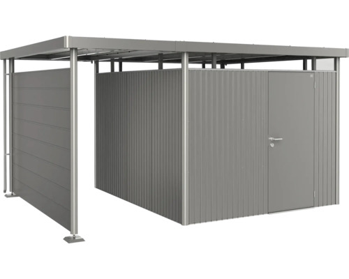 Geräteschuppen mit Schiebetür und abschließbarer Tür für Gartengeräte