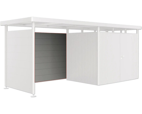 Rückwand Biohort für Seitendach zu Gartenhaus HighLine H2-H5 quarzgrau-metallic Modernes Gerätehaus mit Schiebetür und Doppeltür