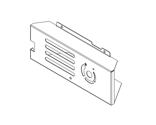 Gehäuse mit Schlitzen und Aussparungen